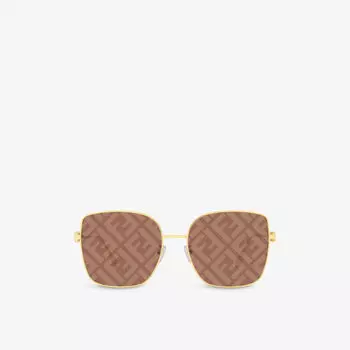 FE40013U солнцезащитные очки прямоугольной формы с металлическими линзами с логотипом Fendi, синий