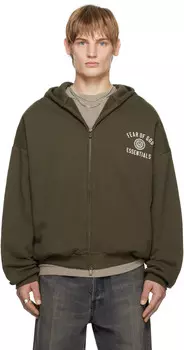 Fear of God EENTIAL Толстовка с капюшоном из плотного флиса с застежкой-молнией Fear of God ESSENTIALS, коричневый