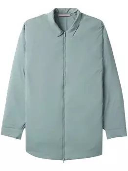 FEAR OF GOD ESSENTIALS куртка-рубашка на молнии с тисненым логотипом, синий