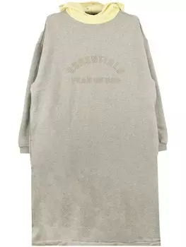 FEAR OF GOD ESSENTIALS платье с капюшоном и логотипом, серый