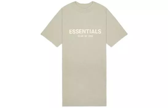 Fear Of God Essentials SS22 Платье с короткими рукавами женское серо-зеленое