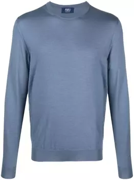 Fedeli crew-neck jersey-knit jumper, синий