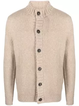 Fedeli high-neck cashmere cardigan, нейтральный цвет