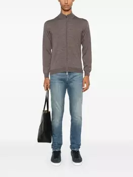 Fedeli кардиган из вирджинской шерсти, коричневый