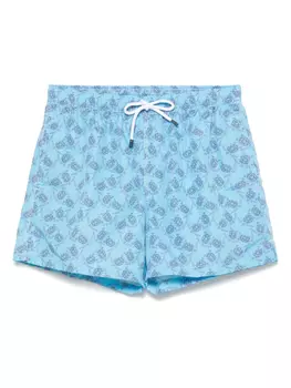 Fedeli плавки-шорты с принтом, синий