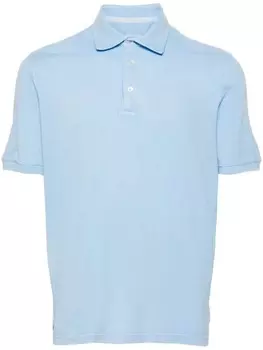 Fedeli рубашка-поло из пике с короткими рукавами, синий