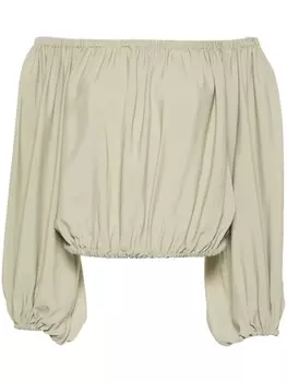 Federica Tosi блузка с квадратным вырезом, зеленый