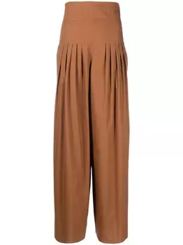 Federica Tosi брюки палаццо с завышенной талией, коричневый