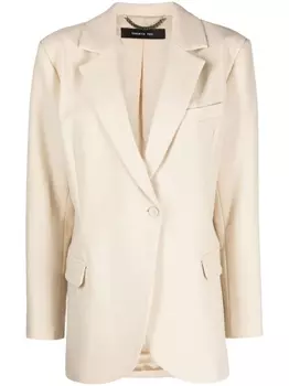 Federica Tosi однобортный блейзер с заостренными лацканами, нейтральный цвет