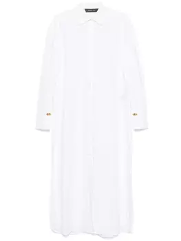 Federica Tosi поплиновое платье-рубашка макси, белый