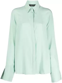 Federica Tosi рубашка с разрезами на манжетах, зеленый