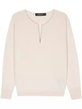Federica Tosi свитер с V-образным вырезом, нейтральный цвет