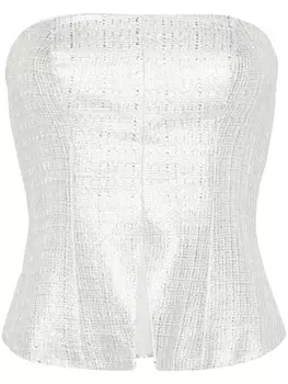 Federica Tosi топ-бюстье с эффектом металлик, серебристый