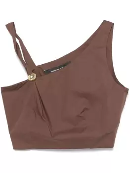Federica Tosi топ с брошью, коричневый