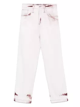 FEDERICO CINA брюки с выбеленным эффектом, розовый