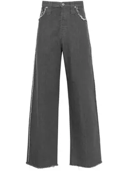 FEDERICO CINA джинсы с бахромой, серый