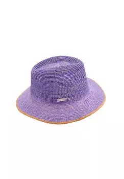 Федора из рафии соломенная 55352-0 SEEBERGER, цвет Amethyst/sand