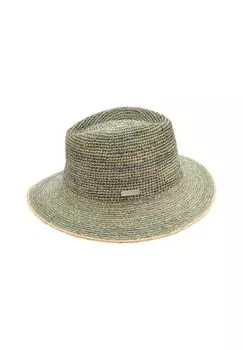 Федора из рафии соломенная 55352-0 SEEBERGER, цвет Gras/leinen