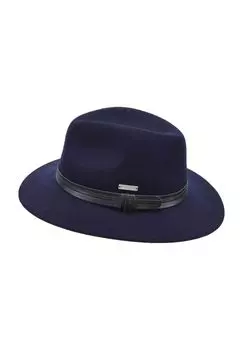 Федора из шерстяного фетра с чехлом из черной искусственной кожи 70425-1 SEEBERGER, цвет Schwalbe