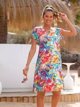 Feel Good летнее платье "летнее платье", цвет Fuchsia-Trkis-Bedruckt