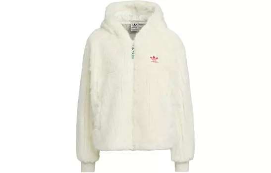 FEIFEI RUAN CO-BRANDED MODEL Бархатная куртка женская белая Adidas Originals