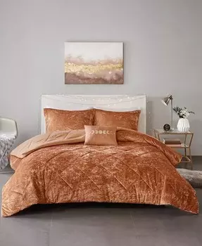 Фелиция Бархатная 3 шт. Комплект одеял, Twin/Twin XL Intelligent Design, красный