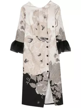 Fely Campo платье миди с узором, белый