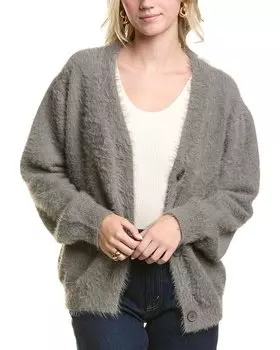 Femme Society Кардиган с пушистыми ресницами, серый