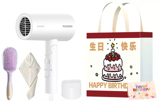 Фен для волос 1800W с холодным и горячим воздухом FH6277/FH6276 Flyco, FH6276 Birthday Gift Bag Set