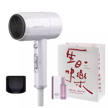 Фен для волос 1800W с отрицательными ионами AH7800I Aux, White-negative ion [essential oil + birthday gift bag]