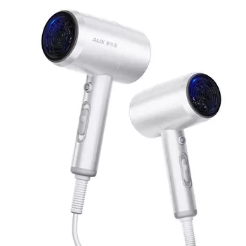 Фен для волос Aux, Pearl white-blue negative ion version