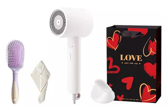 Фен для волос Mi, Elegant white (including Valentine's Day limited gift bag + hair dryer cap + airbag comb)