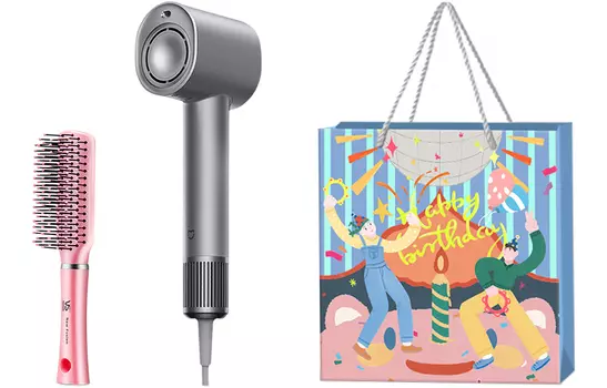 Фен для волос Mi, Galaxy Gray Styling comb + birthday gift bag)