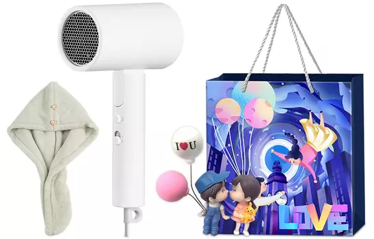 Фен для волос Mi, White with dry hair cap + confession balloon ornament + Tanabata gift bag