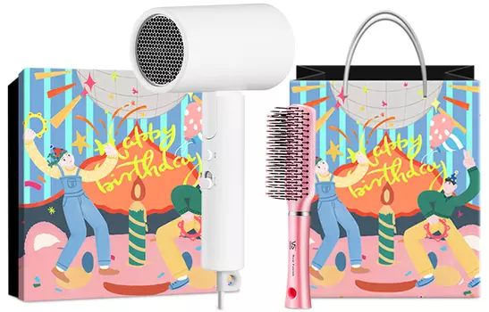 Фен для волос Mi, White with styling comb + birthday gift box