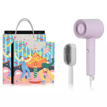 Фен для волос Mi, Xiaomi H301 purple free massage hair bag comb [gift box]