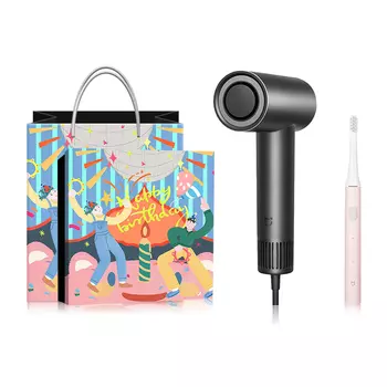 Фен для волос Mi, Xiaomi H700 with Xiaomi Electric Toothbrush T100 Blue + Quad Brush Head [Gift Box]