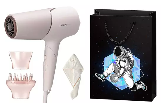 Фен для волос Philips, Pink (Astronaut Gift Bag Set)
