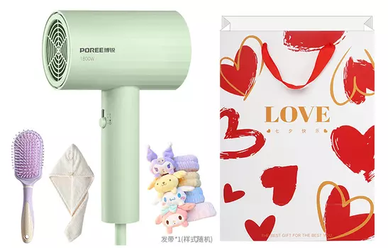 Фен для волос Poree, Mint Green (Cartoon Premium Set)