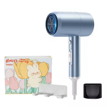 Фен для волос с отрицательными ионами AH7800 Aux, Blue-blue negative ion [rabbit gift bag + non-punching bracket]