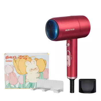 Фен для волос с отрицательными ионами AH7800 Aux, Red-blue anion [rabbit gift bag + non-punching bracket]