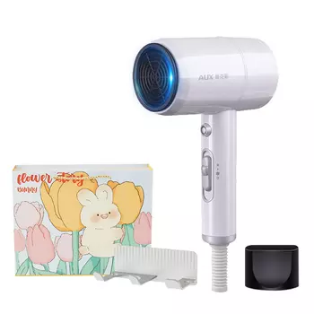 Фен для волос с отрицательными ионами AH7800 Aux, White-blue anion [rabbit gift bag + non-punching bracket]
