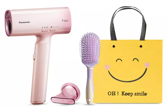 Фен WNA0H 1200W с отрицательными ионами для увлажнения и ухода за волосами Panasonic, Brand-New Blow-Up Collection Initial Cherry Blossom Pink