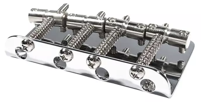 Fender 005-5257-049 Pure Vintage '70s Jazz Bass Bridge Сборка 2010-х - Хром 005-5257-049 Pure Vintage '70s Jazz Bass Bridge Assembly