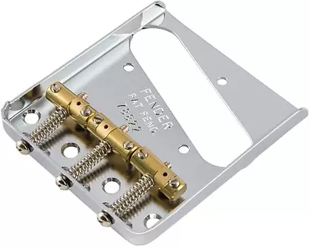 Fender 3-Saddle American Vintage "Hot Rod" Telecaster Bridge в сборе с компенсированными латунными седлами из никеля Fender 3-Saddle American Vintage "Hot Rod" Telecaster Bridge