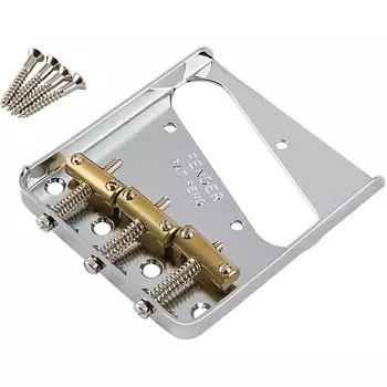 Fender 3-Saddle American Vintage Telecaster Bridge в сборе с латунными седлами (хром) Fender 3-Saddle American Telecaster Bridge Assembly With Brass Saddles ()
