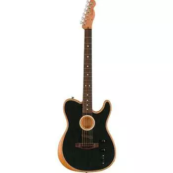 Fender Acoustasonic Player Telecaster, гриф из палисандра, матовая черная электрогитара 0972213239