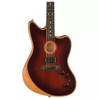 Fender American Acoustasonic Jazzmaster All-Mahogany, Bourbon Burst с сумкой для переноски