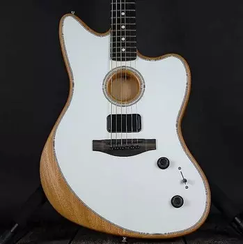 Fender American Acoustasonic Jazzmaster, накладка на гриф черного дерева, арктический белый