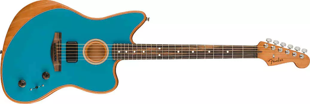 Fender American Acoustasonic Jazzmaster, Ocean Turquoise, накладка на гриф черного дерева American Acoustasonic Jazzmaster